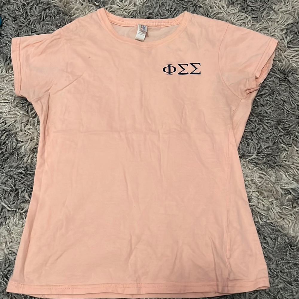 Light pink short sleeve T-shirt(Sorority phi sigma sigma)